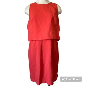 Eliza J Crepe Popover Sleeveless Orange Dress Size 12